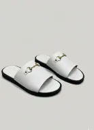 Sandales soft Tchin ST White avec boucle dorée