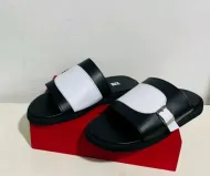 Sandales soft Tchin ST Deux tons  Blanc et Noir à boucle