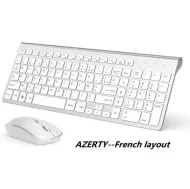 Clavier Azerty avec Pavé Numerique Sans Fil plus Souris Pour Ordinateur, iMac, Tablette